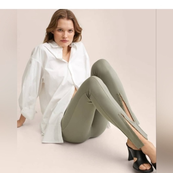 MANGO High Waist Green Confort Stretch Leggins Plus Size XXL - Picture 1 of 8